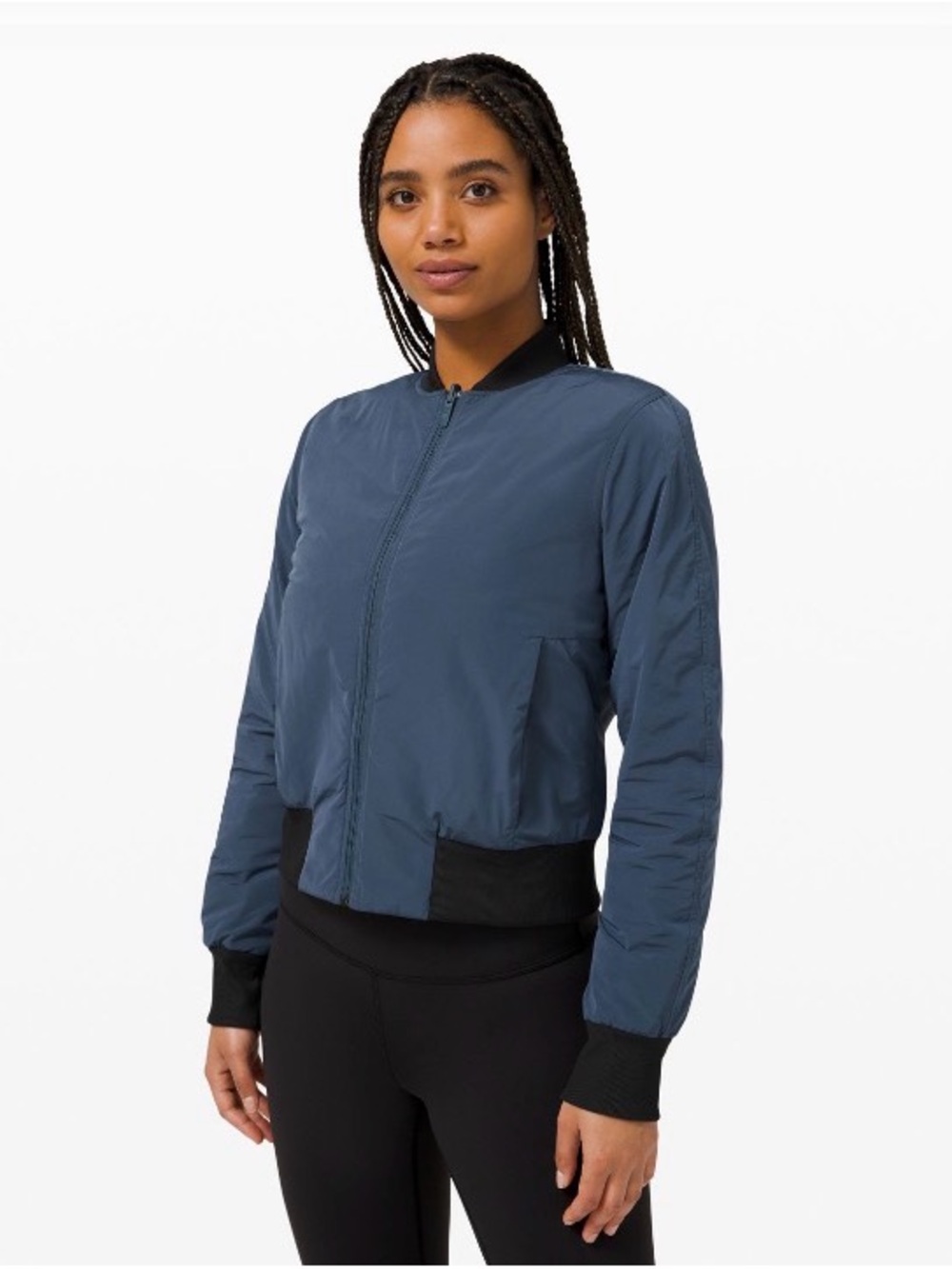 lululemon athletica Non Stop Bomber Iron Blue/Black Reversible
